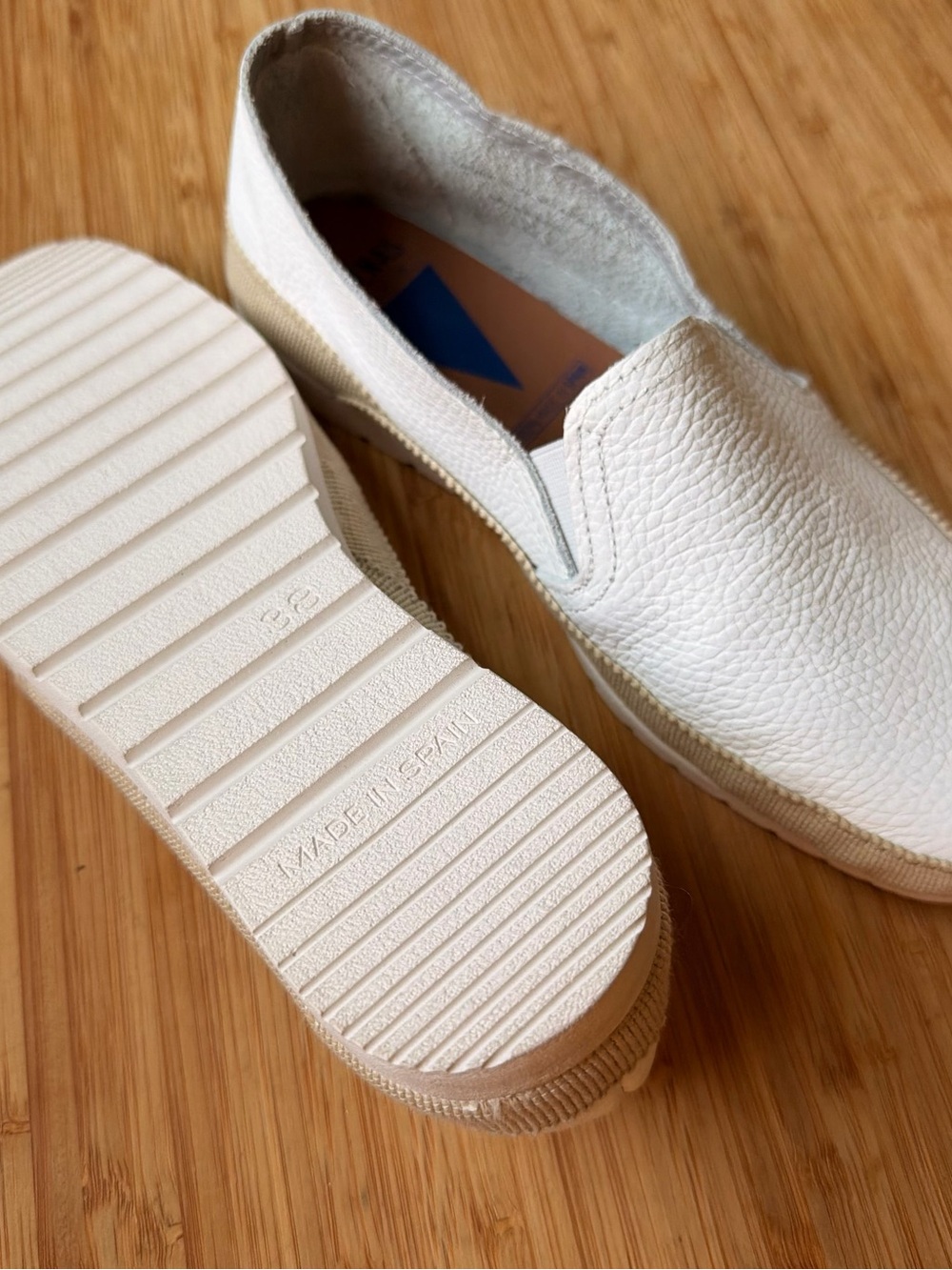 Women's White Leather Slip-On Loafers